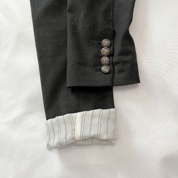 ARITZIA TALULA CHARCOAL GREY SINGLE BREASTED SLIM BLAZER - 2 - Picture 9 of 12